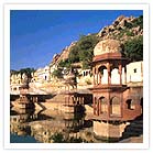 City Palace Tank and chattris Alwar Rajasthan India